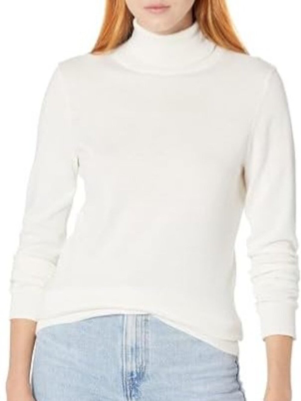 NWT Amazon Essentials Women's Turtle Neck Long Sleeve Sweater Ivory S